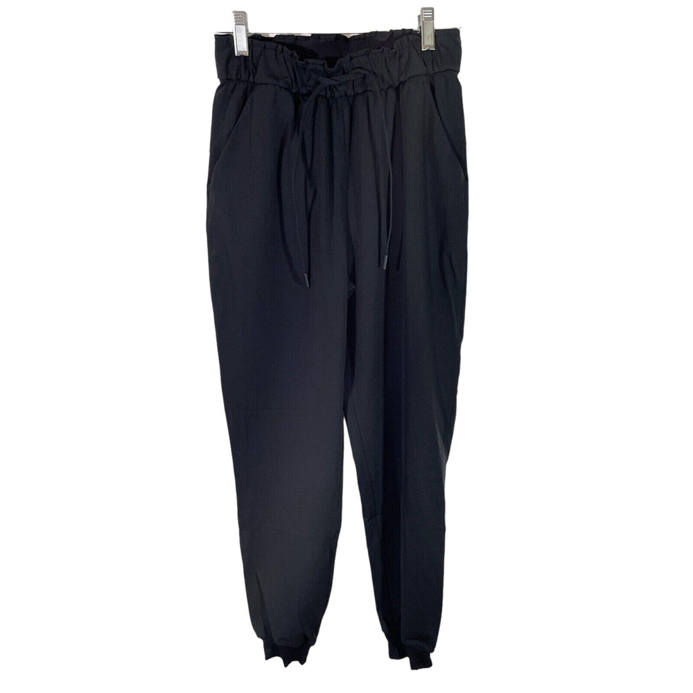 Lululemon Black High Rise Drawstring Lightweight Joggers with Pockets Sz 4